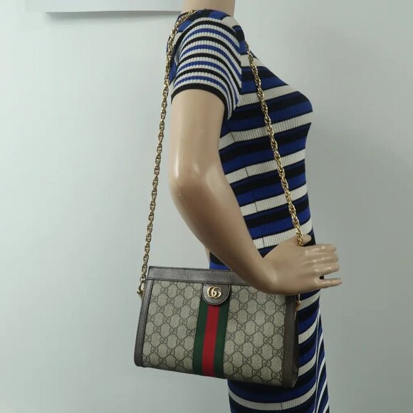 GUCCI Ophidia Brown Canvas Shoulder Bag 1126-020625 - Picture 12 of 12